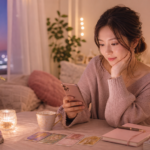 元彼の気持ちと復縁の可能性を考えながらスマホを見つめる女性