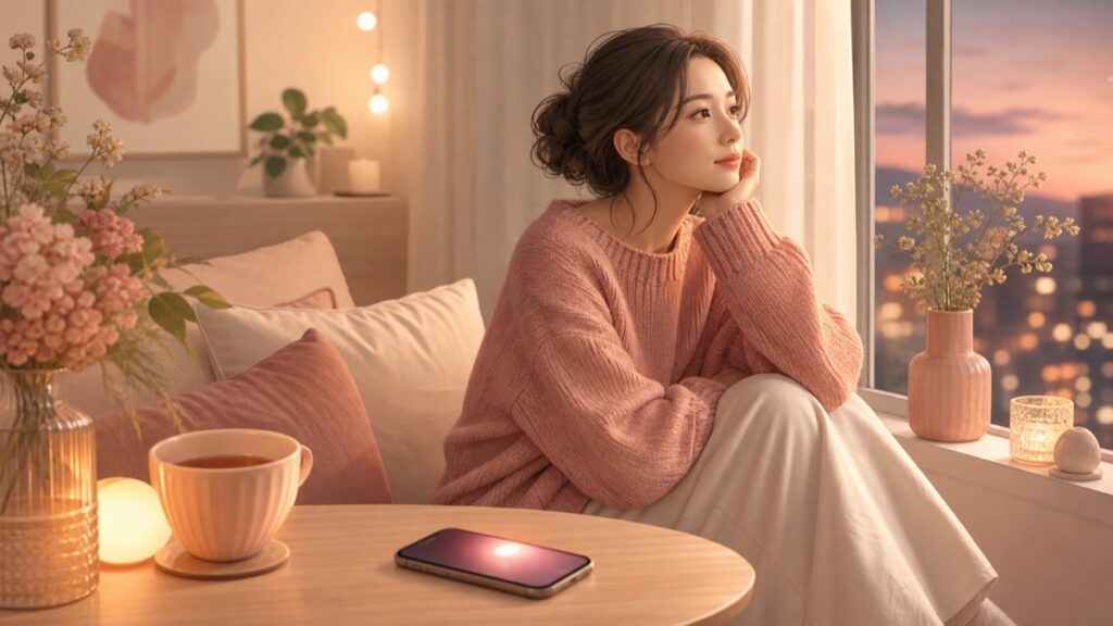 連絡が来ない不安に寄り添う女性のイメージ